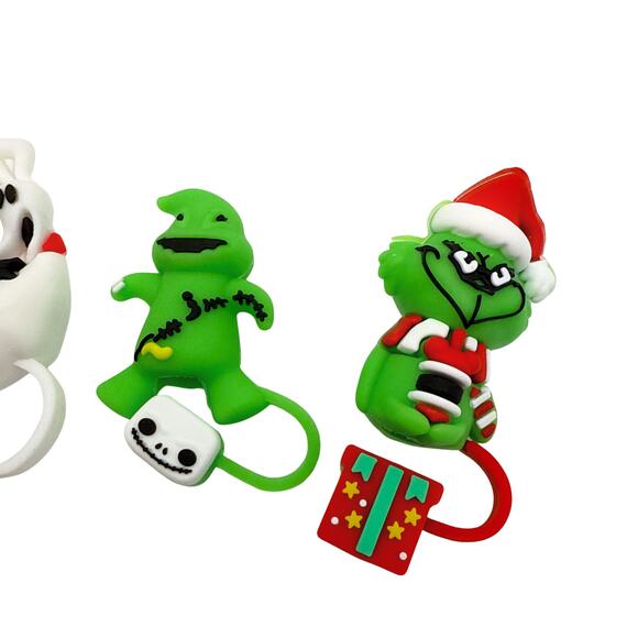 The Nightmare Before Christmas & The Grinch 3D Straw Topper Covers Bundle 10mm - Picture 3 of 4